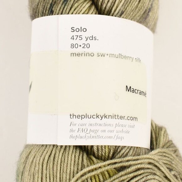 PLUCKY KNITTER Solo Fingering Yarn Merino Mulberry Silk 475 Yards Color Macramé - Picture 3 of 3